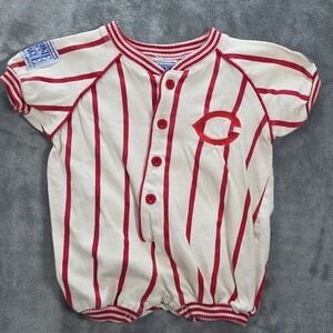 Vintage Mighty Mac Cincinnati Reds Rookie League 12M Baby One Pc Front Back Logo